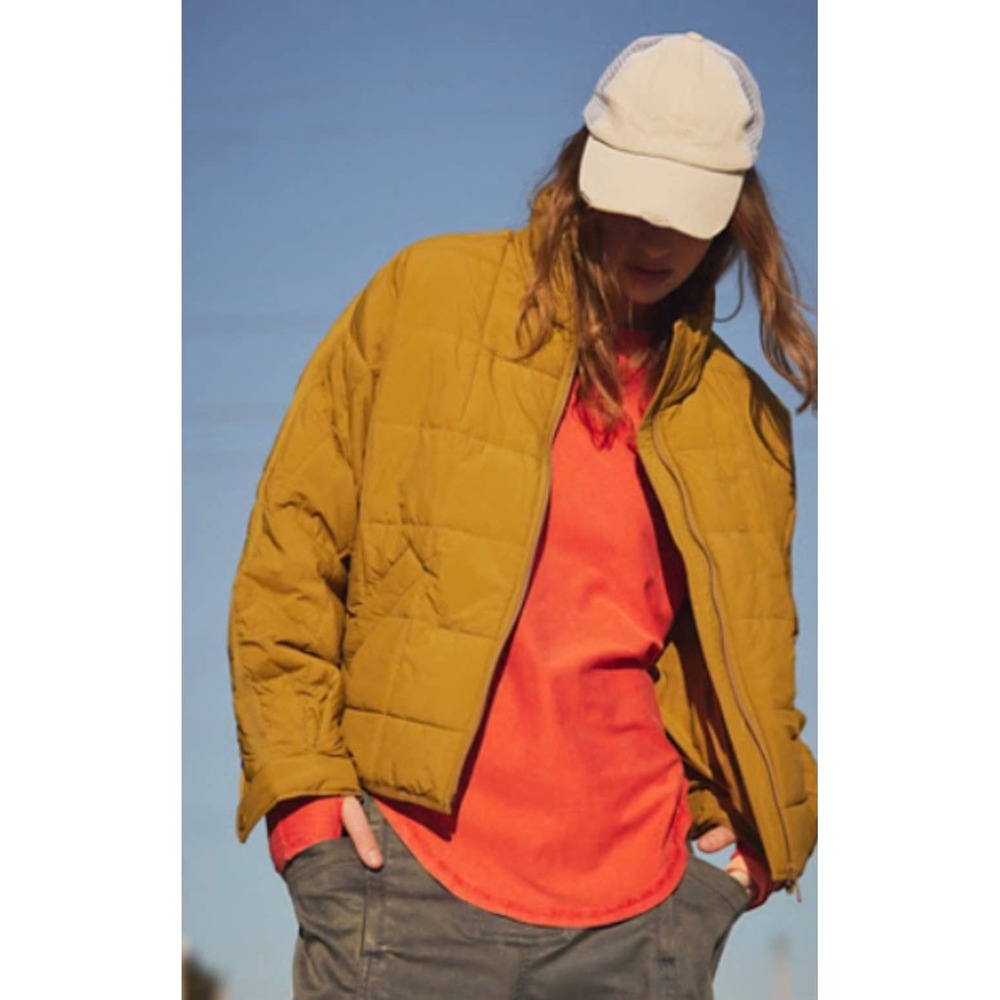 Free People Pippa Packable Puffer Jacket in Neutral Size Large